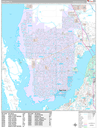 Cape Coral Wall Map Premium Style 2026
